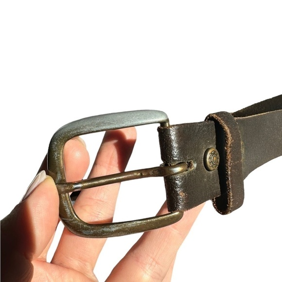 Vtg Mens Levi's Belt Split CowhideUSA Sz 38/85 Distressed Grunge Paint Work‌‌‌ - Picture 8 of 12